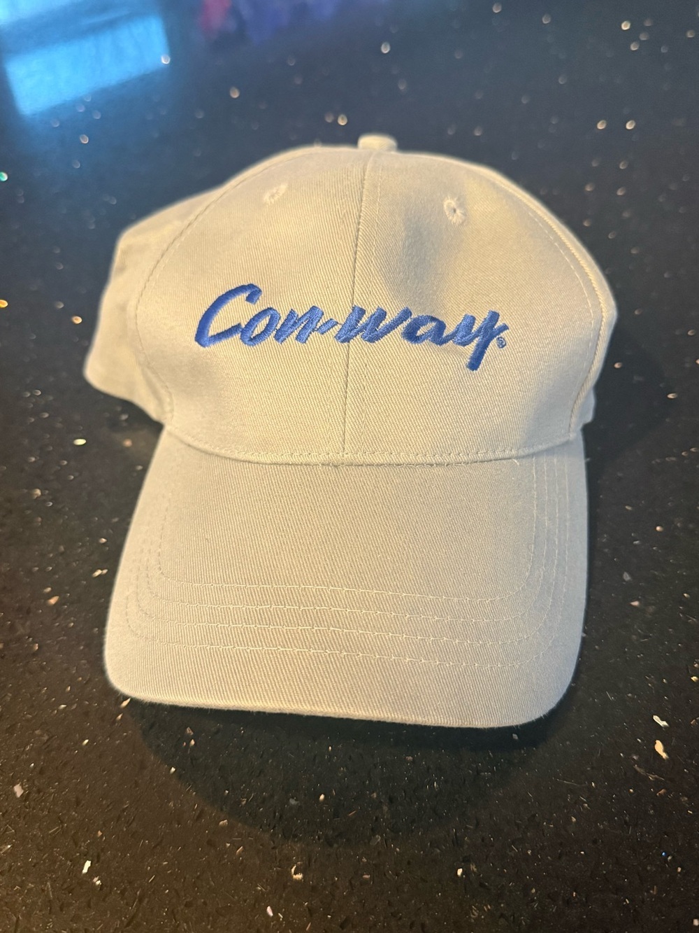 Conway Embroidered Light Blue Lettering Baseball Hat - Picture 1 of 4